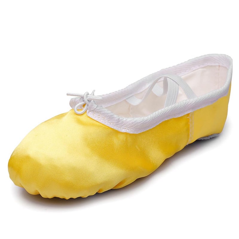 MSMAX Ballet Shoes for Girls Toddler Shoes Yellow Dance Slippers for Halloween 11 M US Little Kid - Image 2